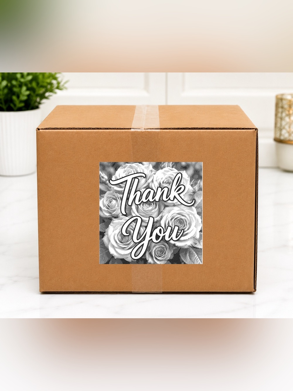 Thank You Roses 3”x3” Stickers-100ct.